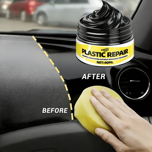 kfz-kunststoff- und gummireparaturpaste - verhindert ausbleichen und oxidation - eine schwarze paste, für die verwendung auf karosserien und innenräumen, ideal zur von stoßstangen, kunststoffen und gummi sowie reifen