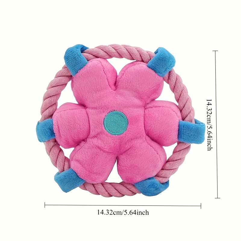 TEMU Durable Anti-choking Dog Squeaky Chew Toy, Featuring A Soft Rope For Interactive Play. Ideal For And Teeth Cleaning, Suitable For Puppies And