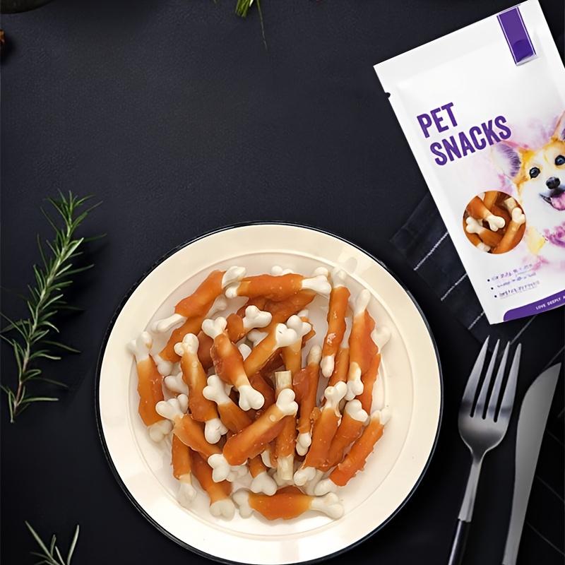dog snacks chicken wrapped around   110 teeth cleaning teeth removing breath bone shaped snacks Product details 6