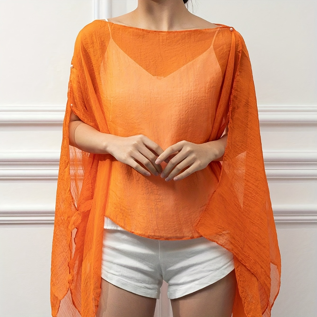 TEMU A Versatile Women's Chiffon Shawl Suitable For Various Styles