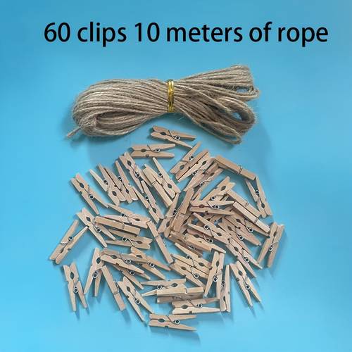 60 photo clips clips strings small wooden clips suitable for home decor accent wall decoration photo organizing clips