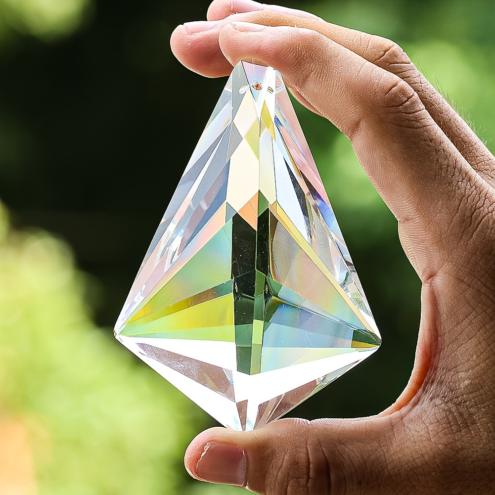 90mm glass suncatcher crystal prism clear rainbow Temu