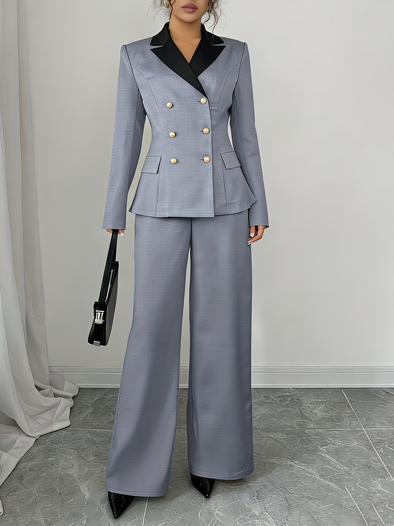 Qooa's shop S pantssuit 95192 Pant Suit - Black & Blue • Della Uniforms