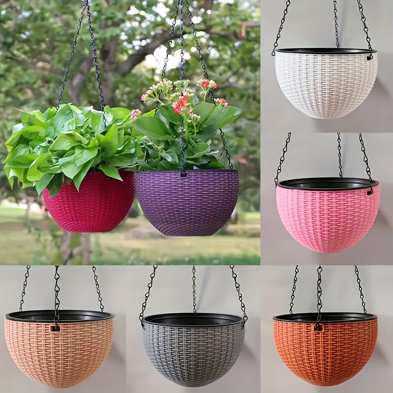 

Rattan Plastic Hanging , Hanging Basket, Indoor Orchid Hanging Resin Large Plant Pot