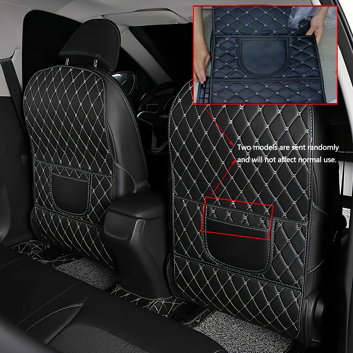 E-shop [Diamantmuster Anti-Trittmatte] Autositz Rückenlehne Anti-Schmutz Schutzmatte Auto Zubehör, Kunstleder Anti-Tritt Pad, Schutzmatte, Schützen Sie