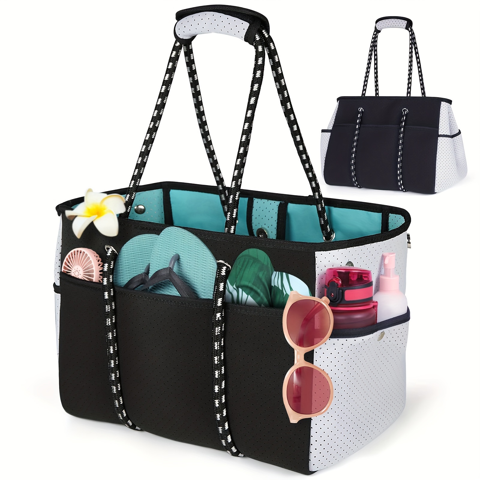   neoprene beach tote bag beach bags for women vacation   womens travel beach bag swim pool bag 30l 45l  