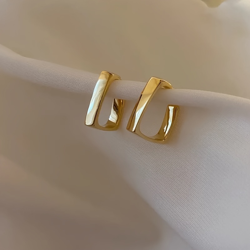 chic geometric rectangle hoop earrings fashion alloy Georgia