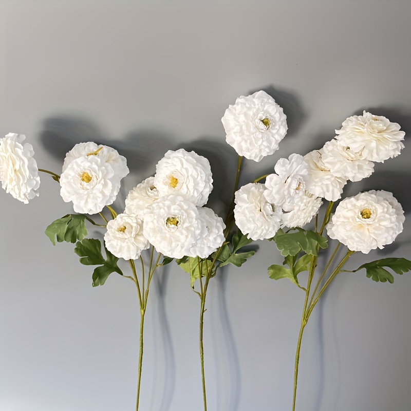 Image of 3pcs, Factory Direct Artificial Flowers, Realistic Decorative Flowers, Phalaenopsis Orchids, Onion Bulb Flowers, Oat Pods, Lace Flowers, 6-head , Flowers, , For Graduation Season, Thanksgiving