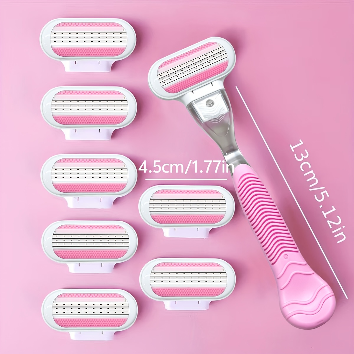 1 handle 8   womens hair removal razor 3 layer stainless steel   replaceable manual safety shaver easy to clean smooth hair removal summer bikini hair remover for girls