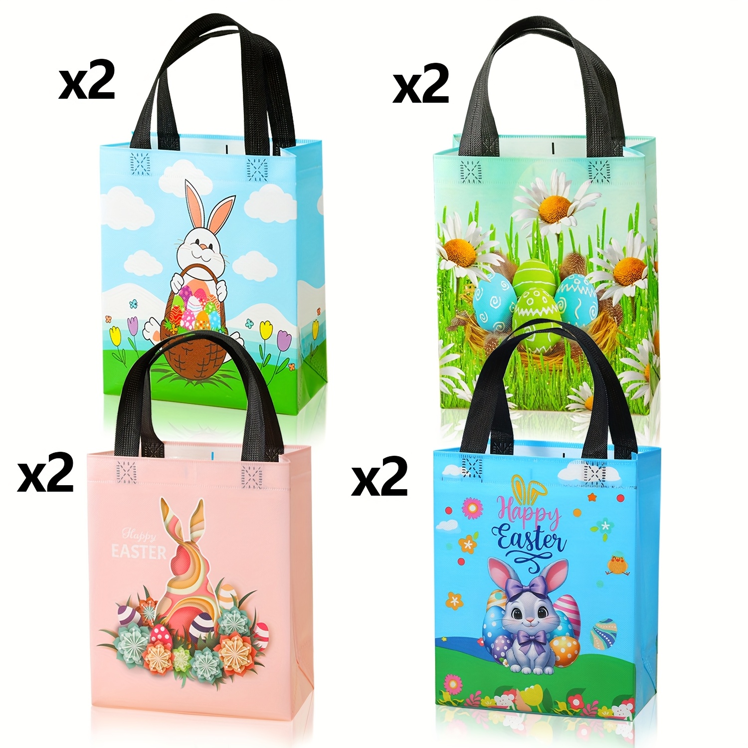 Image of Gift For Her/him 8 Hunting Bags Chick Gift Bags With Handles, Gift Bags, Reusable Non-woven Easter Bags For Gift Wrap, Party Supplies, Easter Basket Containers