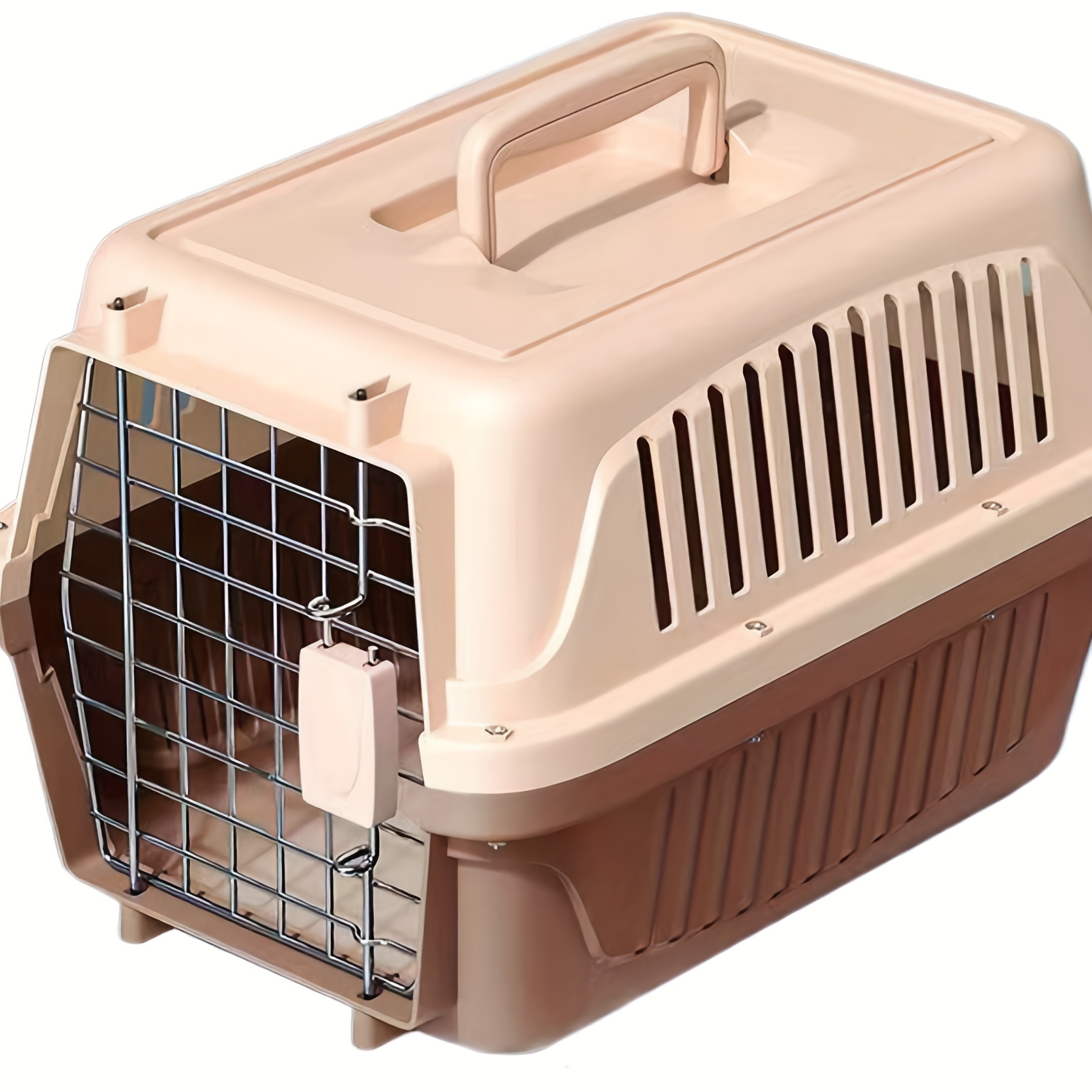 TEMU 猫・小型犬用ハードサイドペットキャリア、通気性付きプラスチックケージ、トなブルーの散歩用ペットケース、航空会社承認済みポータブルハウスケージ
