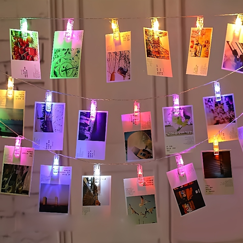 40 photo clip string lights 20 leds 20 photo clips indoor decorative lights suitable for parties bedrooms   wall decoration and wedding arrangements anniversaries festivals