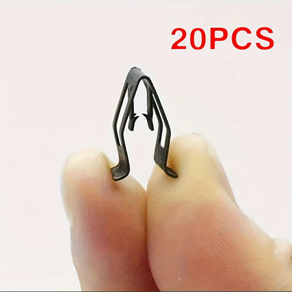 20pcs Black Car Front Console Dashboard Decorative Metal Clip, Universal Type