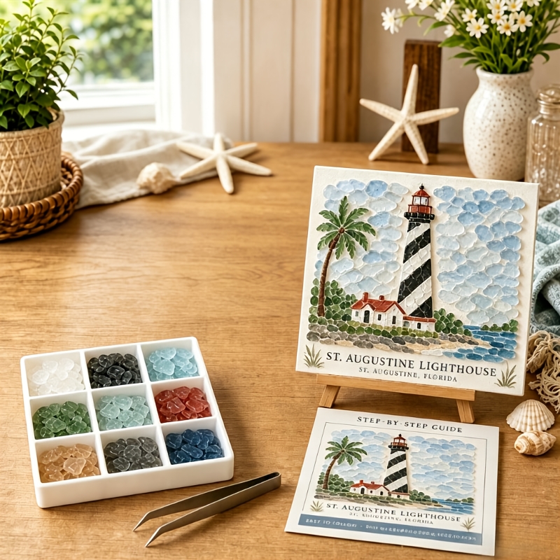 Lighthouse Sea Glass Craft Kit for Adults