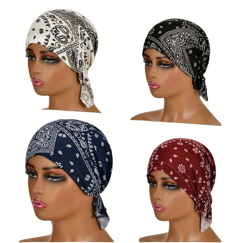 

Stylish Paisley Bandana Headscarves, Multipurpose Chemo Undercap, Maternity Pirate Hats, Adjustable Tie Back Bandanas For Women, Assorted Colors