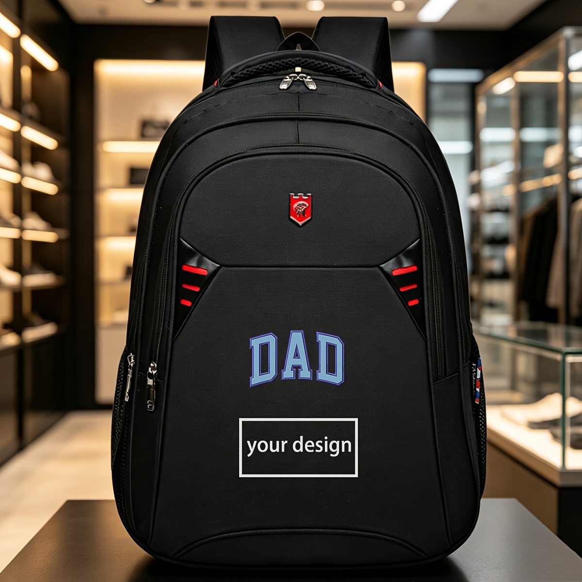 Customizable Personal Pattern Text Name Logo DAD Backpack