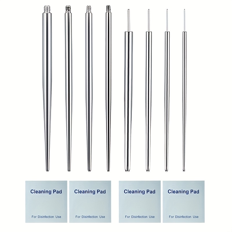 

20g, 18g, 16g, And 14g Piercing Cone Insertion Tools, Non-threaded Insertion Pins For Piercing, Auxiliary Tools Suitable For Nose, , Lip, Eyebrow, And Ear Piercing Stretching Kits.