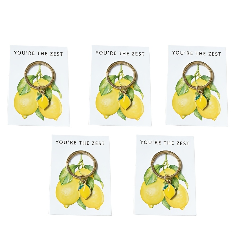 1pc/2pcs/5pcs Cute Lemon Fruit Keychain With Pocket Hug Card "you Are "- Warm Greetings, Suitable For 's Birthdays, Weddings, Summer Parties | Holiday Keychain Gift