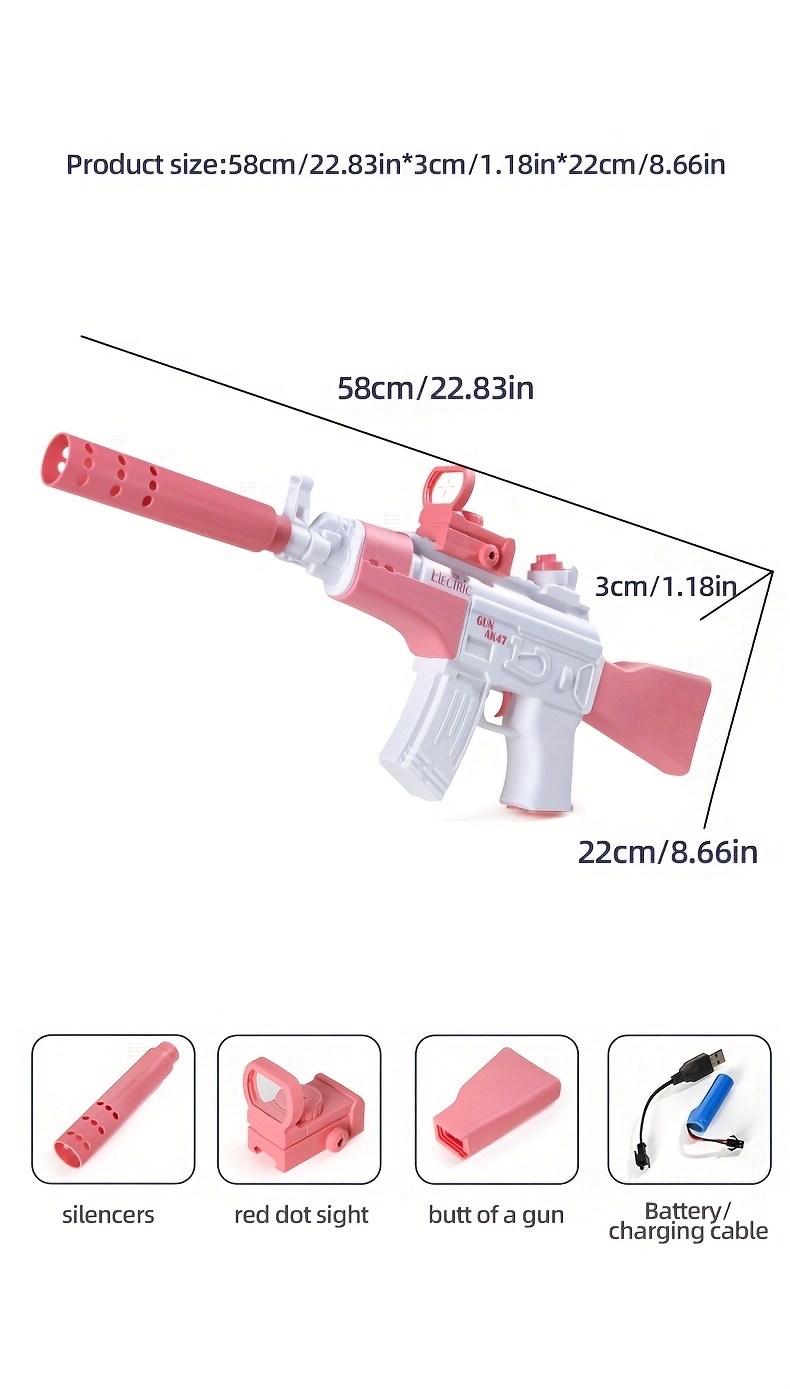  Ak47 Kids Electric Water Gun Usb details 7