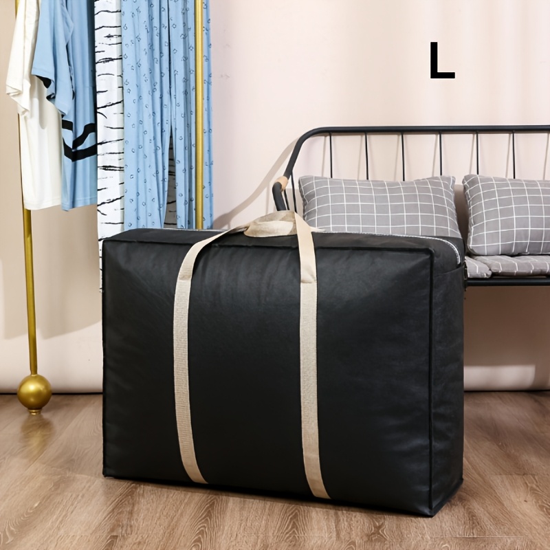 TEMU 1pc Liushaduola Heavy-duty Large Moving Bags Suitable For Clothes, Blankets, College Dorm & Travel Storage Tote With Zipper & Handles, Foldable