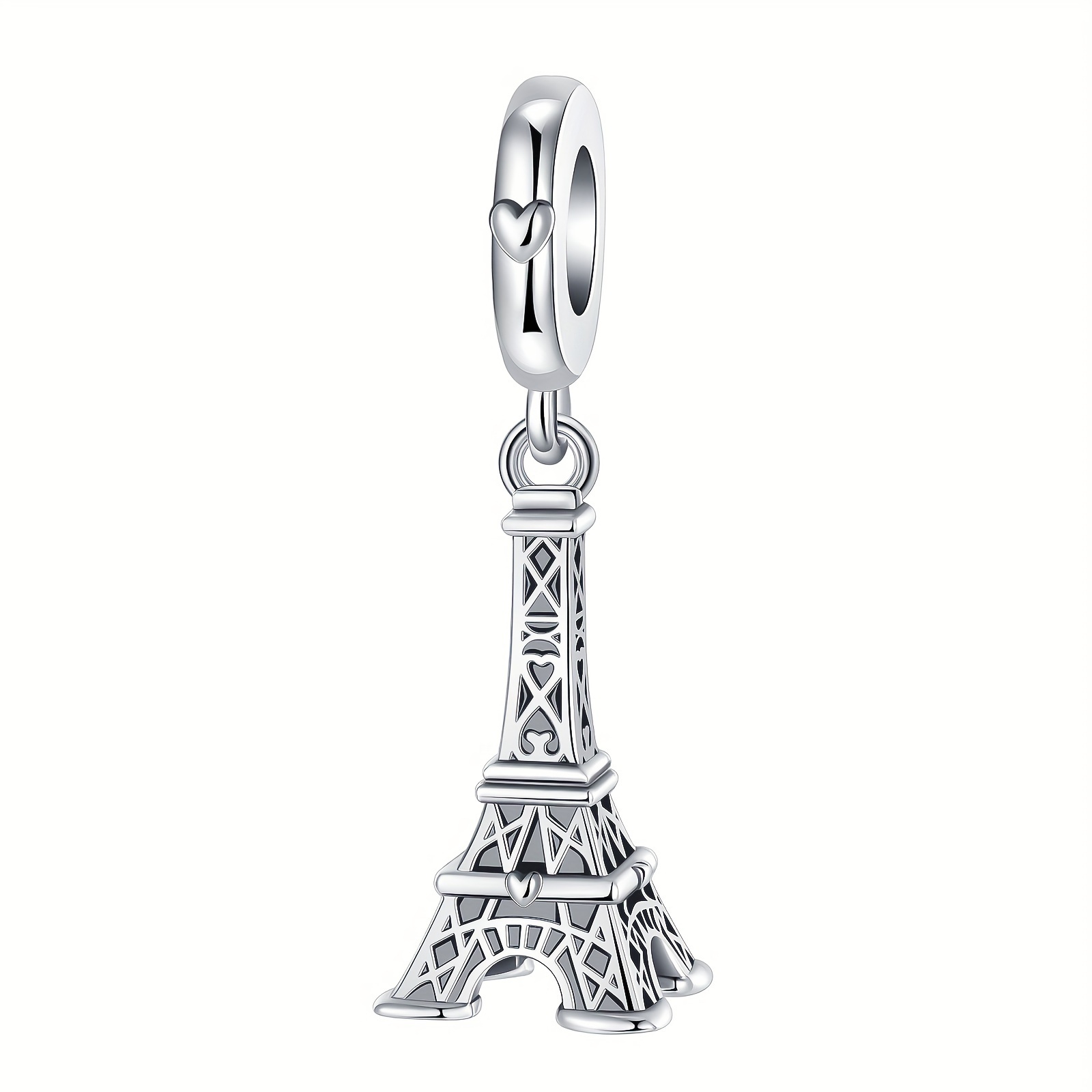 

925 Sterling Silver Tower Pendant Charm Beads Suitable For Original Bracelet Bangle Necklace Diy Jewelry Gift