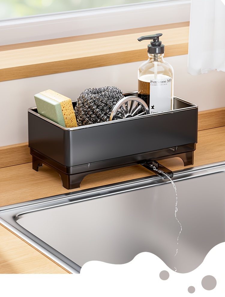 Splbecken Zubehr TPR Splbecken-Organizer Mit Abnehmbarem Grtel   Multifunktionaler Schwammhalter Kchensple Kaffee