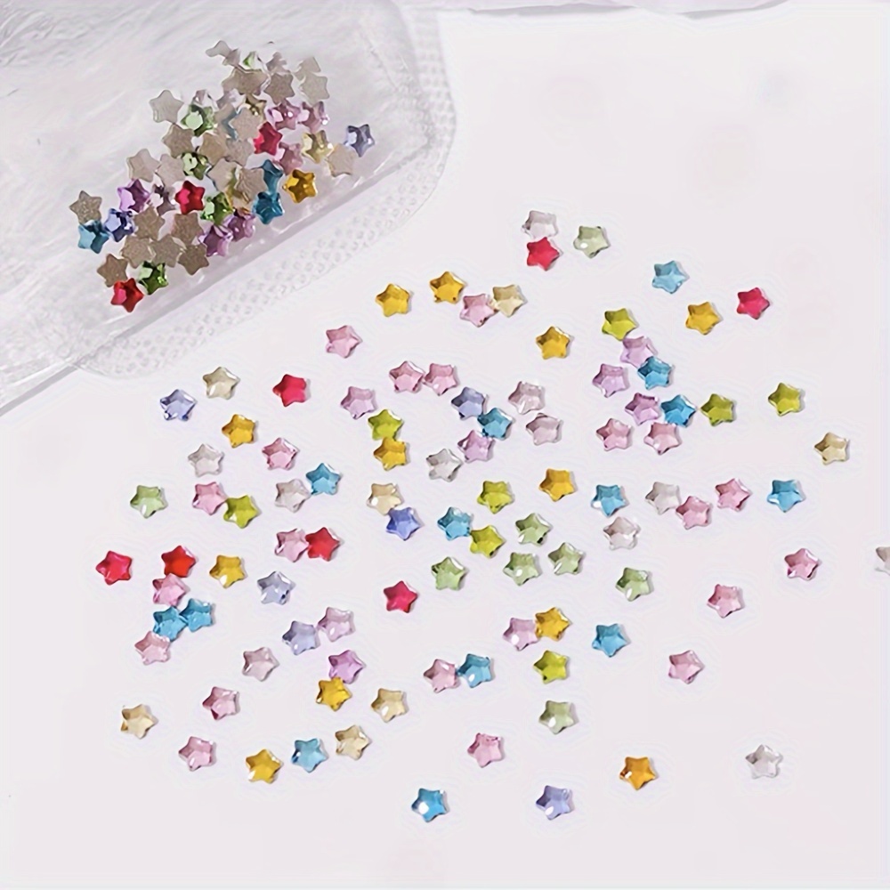 

100pcs 3d , Mixed Flatback Rhinestones, Sea Art Decorations For Diy And Eid , Unscented