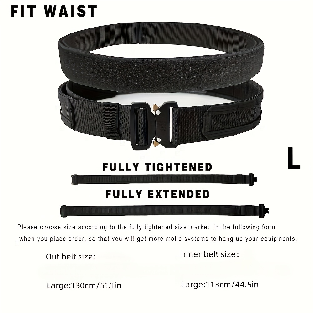 TEMU Men's Tactical Work Belt, Release , Made Of Durable Oxford Cloth Fabric, With Molle System, Very Suitable For Outdoor Activities Such As Hunting