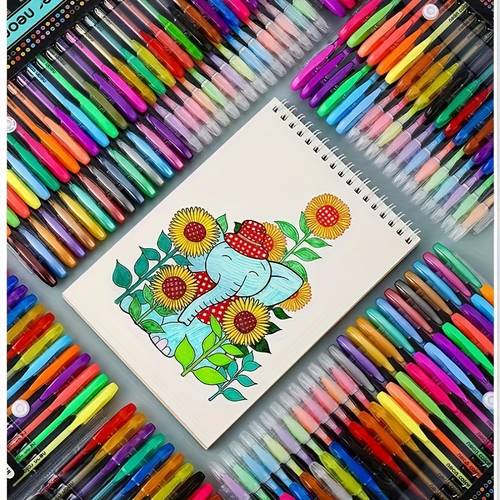 [Durable] Unique Colored Gel Pens For Adult Coloring Books, Scrapbooking, and More - Fine Point Art Markers For Doodling, Writing, And Sketching