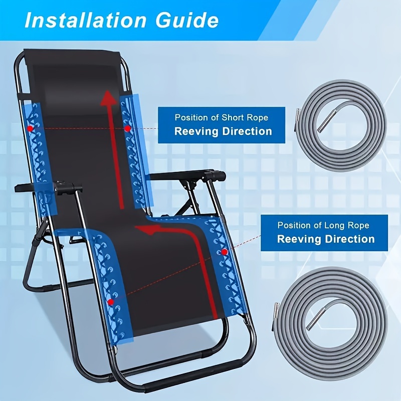 4 шт. серебристых ремня для замены нулевой гравитационной кресла, эластичный ремонтный комплект для бунги-пляжных кресел-лежаков без необходимости питания. Подробности 0.