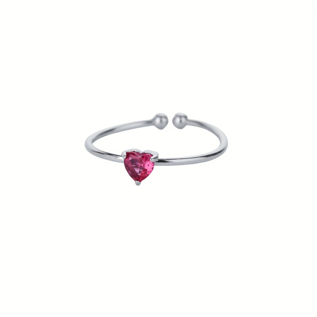 Stainless Steel Birthstone Open Ring, Elegant Fashion