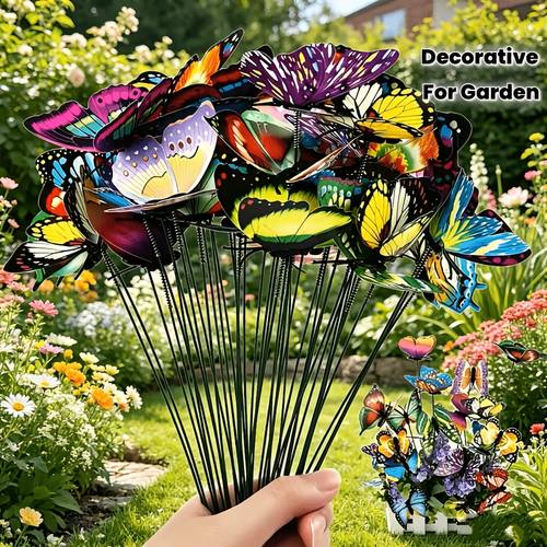 3d 10pcs random shape and in the dark luminous stakes mini ornaments made of pvc for potted plants suitable for party decorations and wedding arrangements used indoors and outdoors