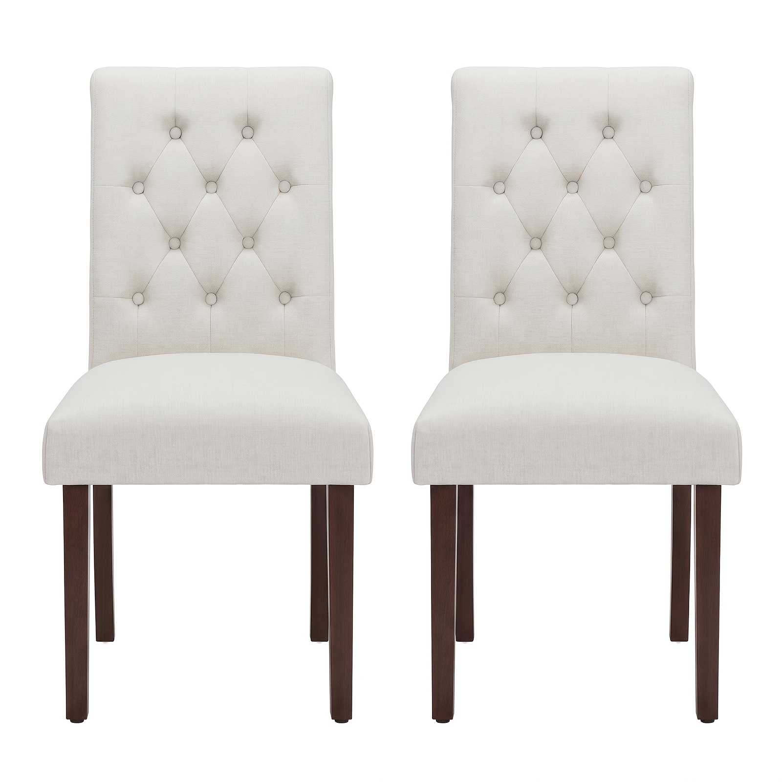 TEMU 2 chaises de salle à manger, lin, 92 X 59 X 46 cm, rembourrées, pieds en bois , de poids de 160 kg, 5,5 kg par chaise, convient pour à manger et