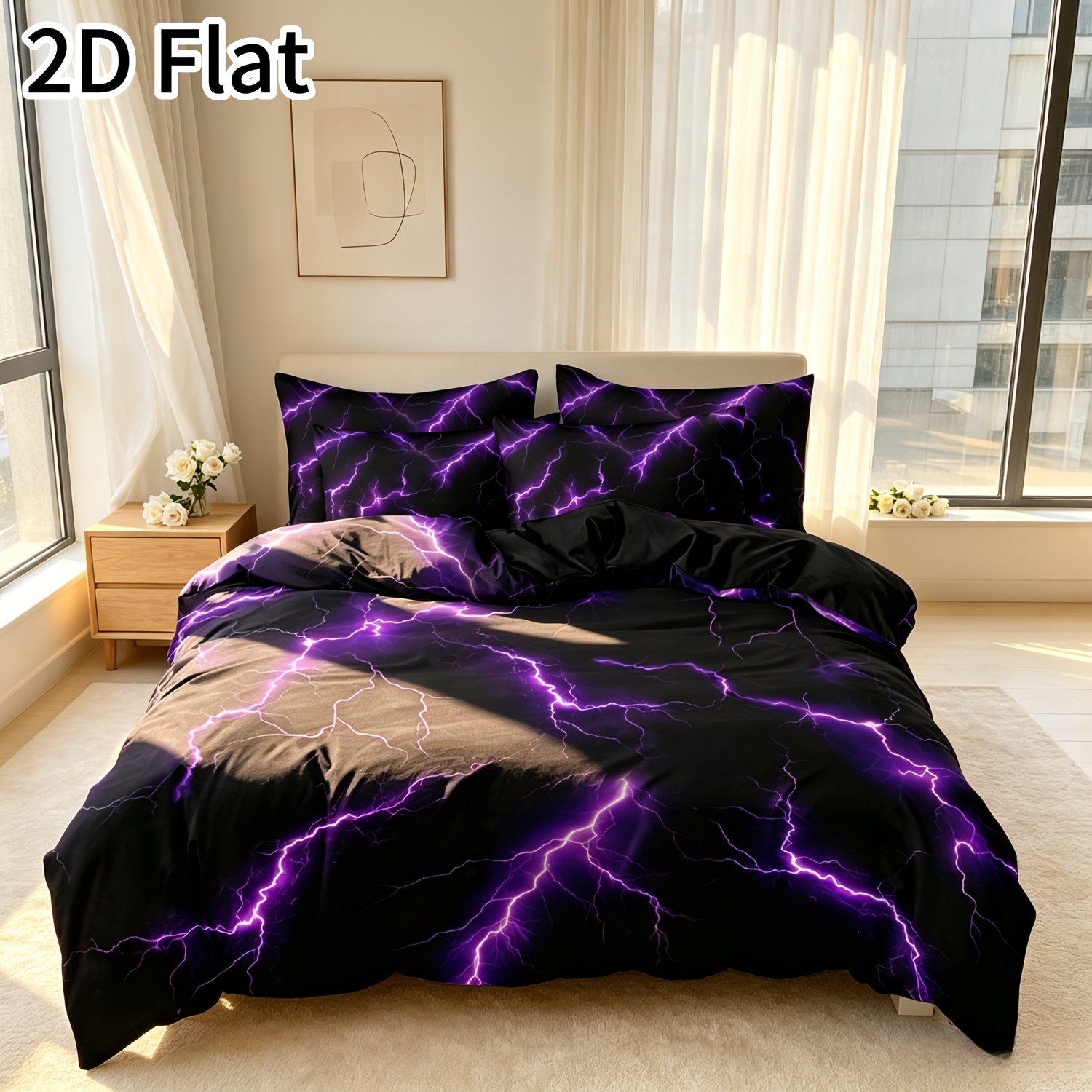 TEMU 3pcs Line Duvet Cover Bedding, Soft Comfortable For Bedroom, (1 X Duvet Cover And 2 X Pillowcases, Without Core), For Single/double/queen/king