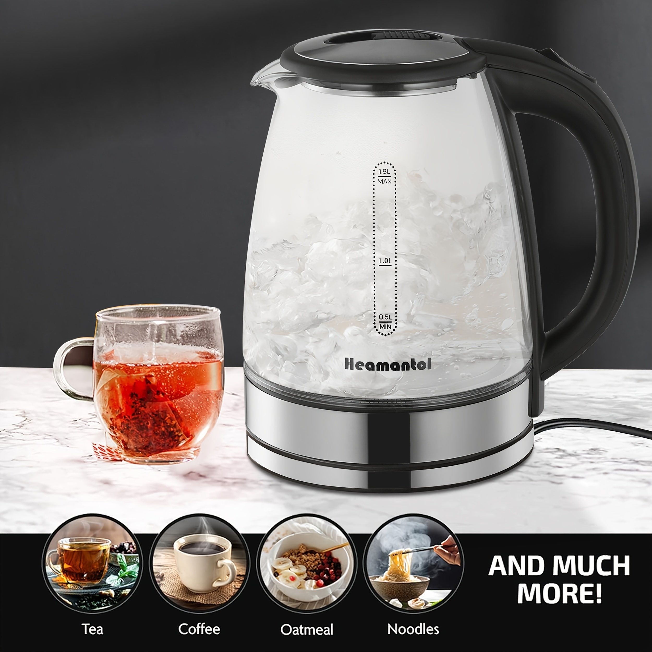 Stainless Steel Kitchenaid Electric Glass Kettle Glass Kettle