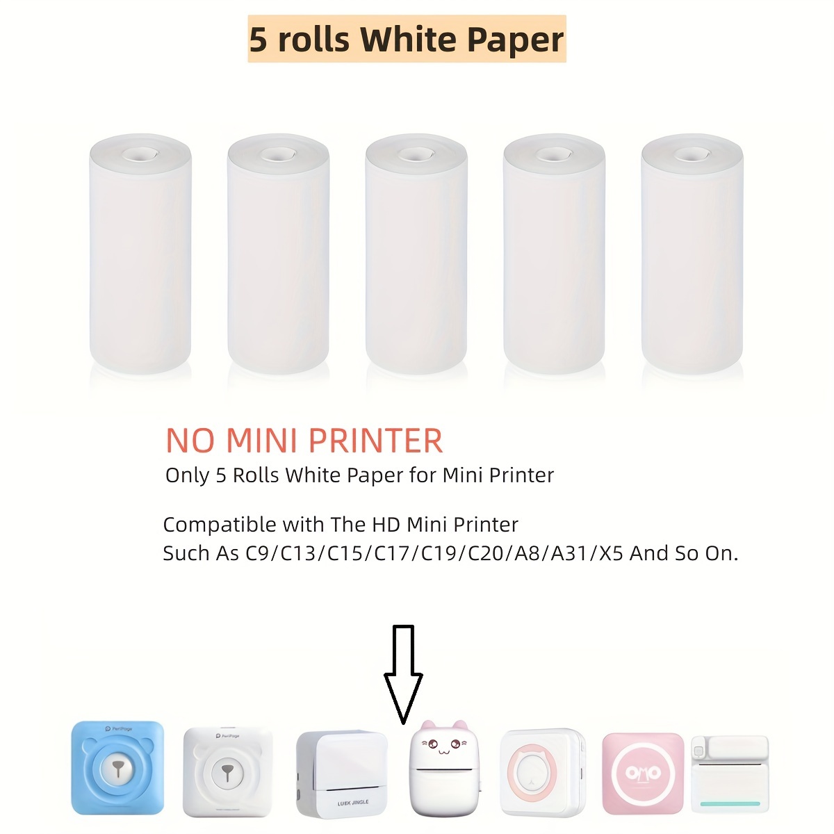 C19 Bluetooth Thermal Printer Photo Printer Mini Printer Paper