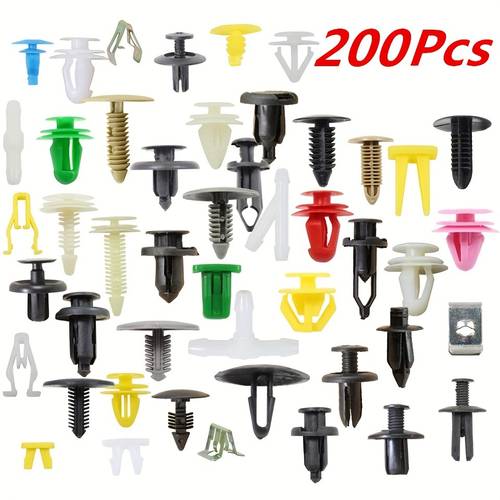 50 100 200pcs set durable plastic clips for car fender bumper door and interior panels and with push ers