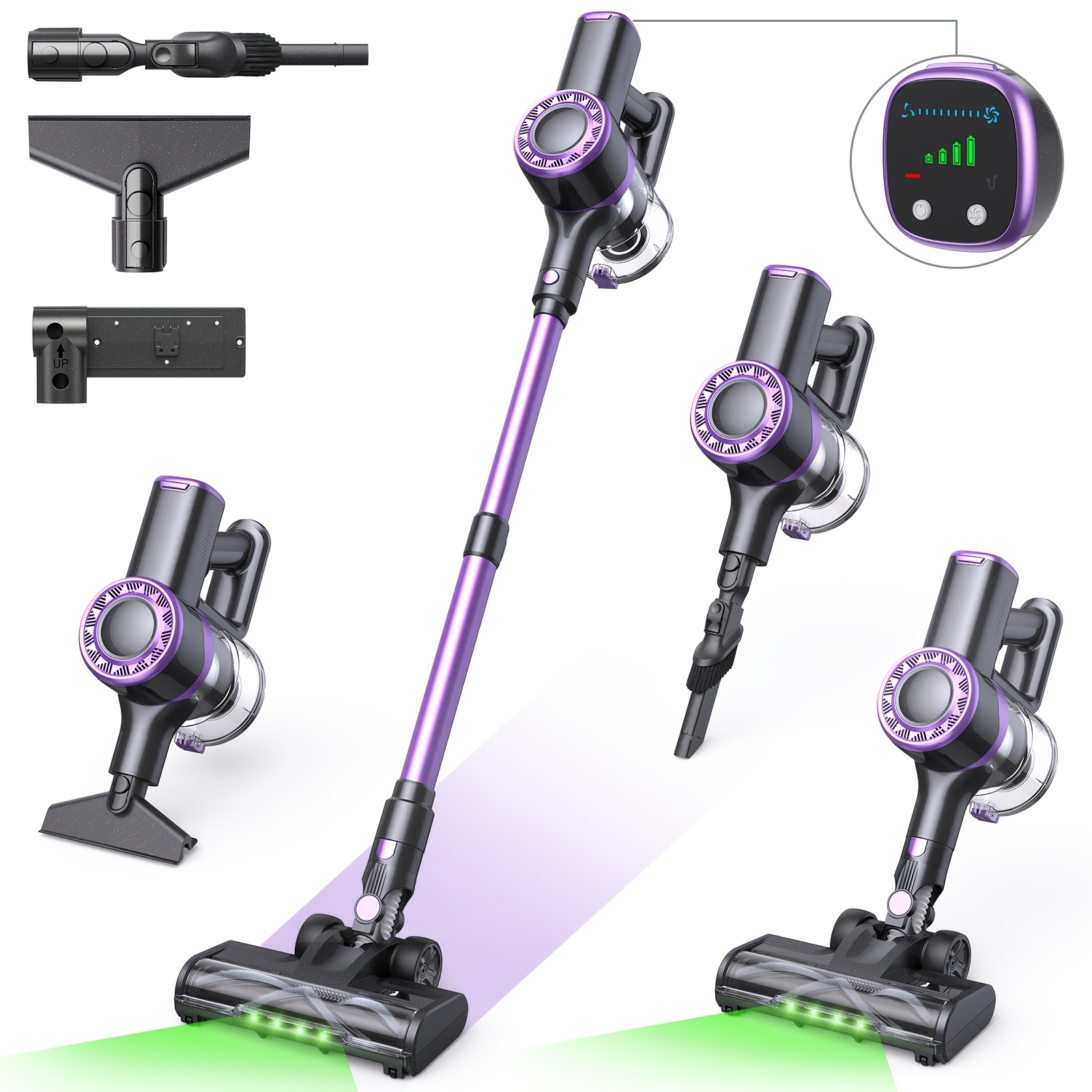 Image of Free-standing Vacuum Cleaner 35kpa, Lubluelu P2 Powerful Lightweight Cordless 6 In 1 Stick Vacuum Cleaner For Carpet Floor Pet Hair, Christmas&halloween Gifts