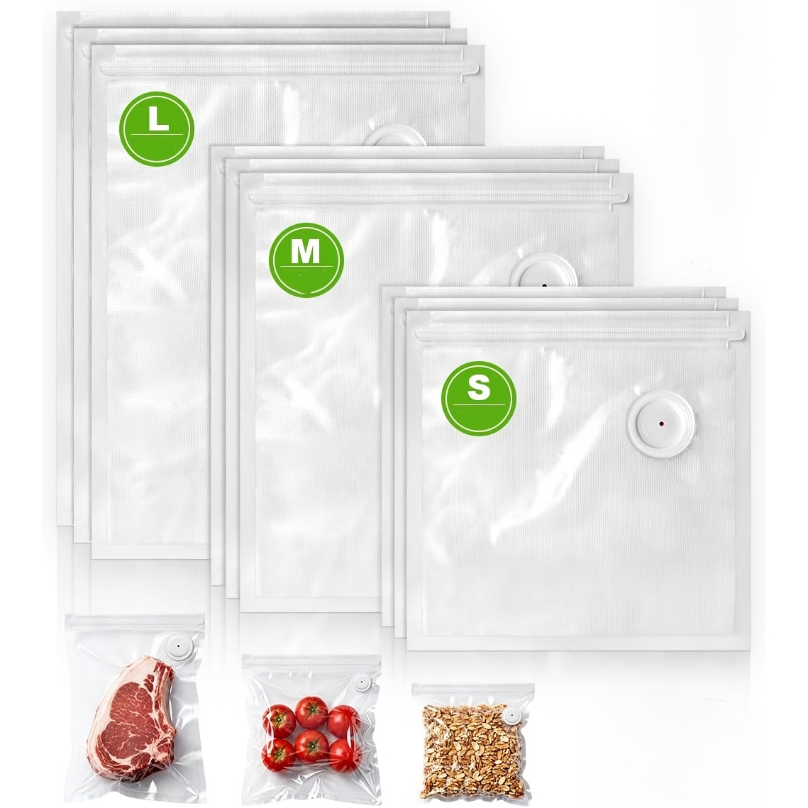 10pcs reusable vacuum seal bags food vacuum bags with air   zipper suitable for low temperature slow cooking microwave heating kitchen dining  