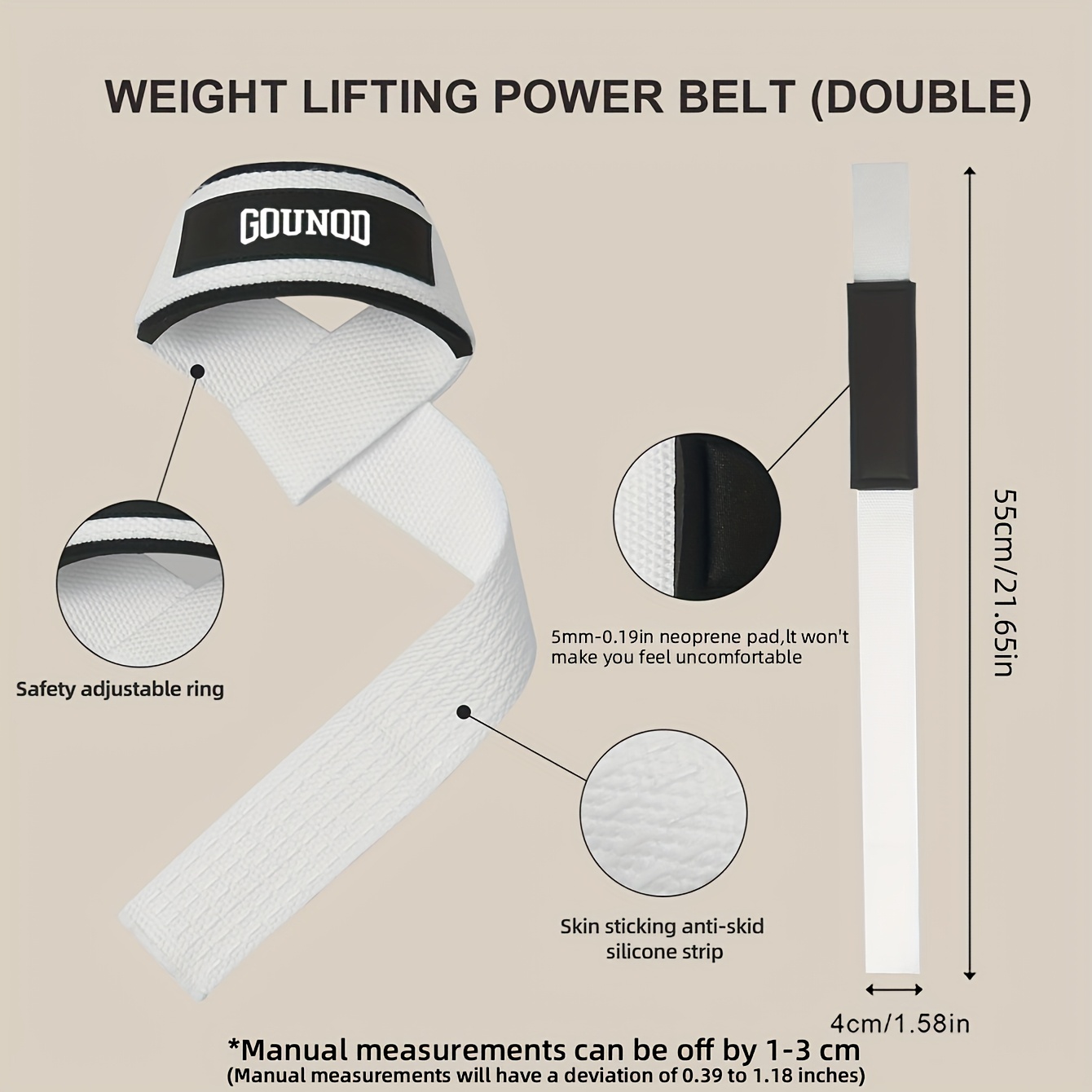 2pcs Lifting Wrist Straps for Weightlifting Silicone Anti-slip Weight Lifting Straps for Men & Women Gym Fitness Deadlift Straps