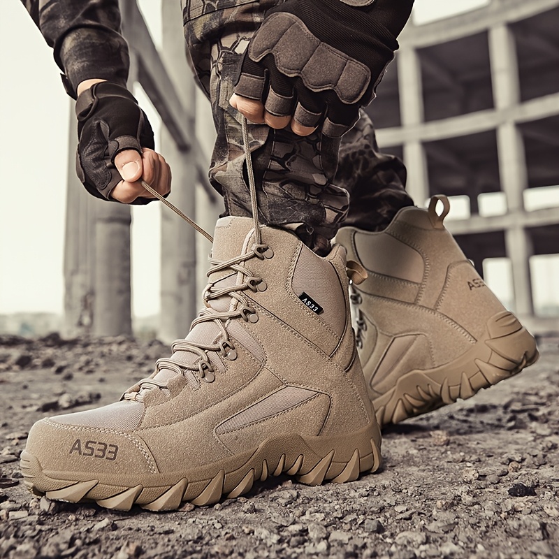 botas altas para hombre de tobillo parte sintética y de tela en