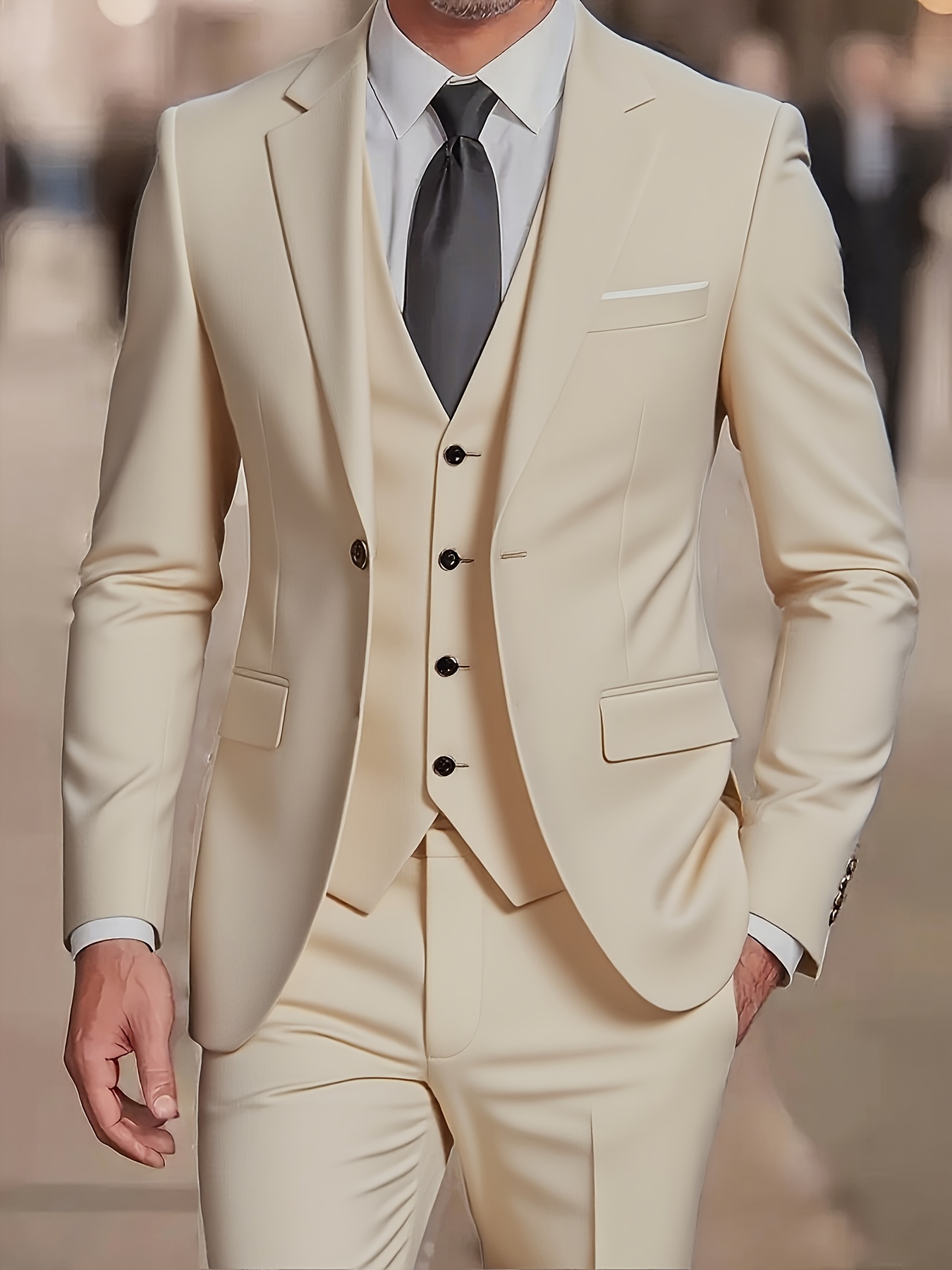 Men'S 3pcs Suit, Including a Blazer, Vest, And Trousers, Stylish And High-Quality.