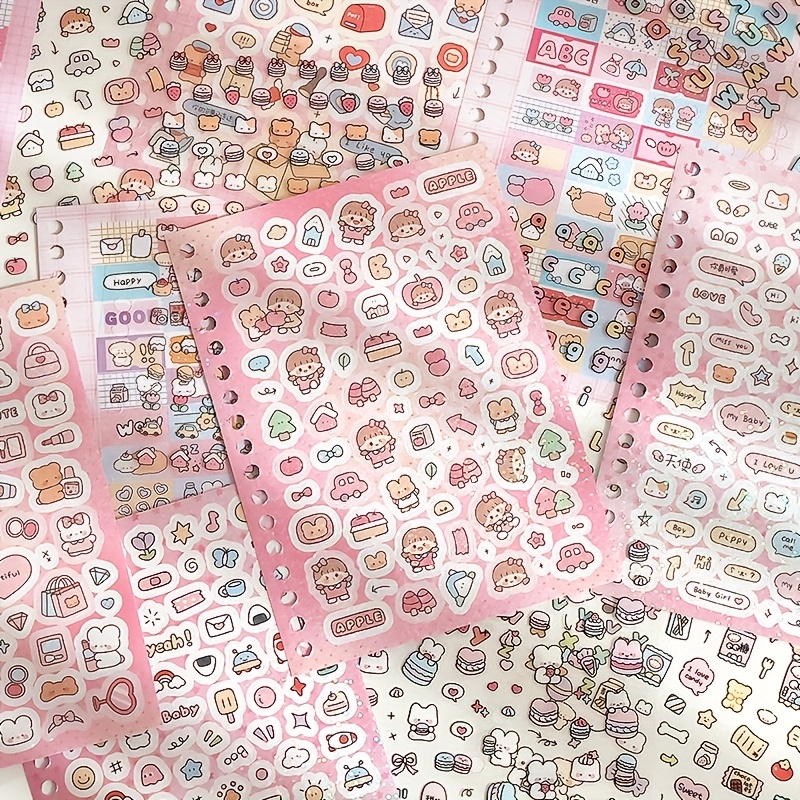 2books stickers cute cartoon decorative small stickers scrapbooking accessories notebook stickers suitable for   scenes phone case and water cup decals photo album diary decoration notebooks accessories garbage journal stickers art and craft decoration stickers scrapbooking sheets