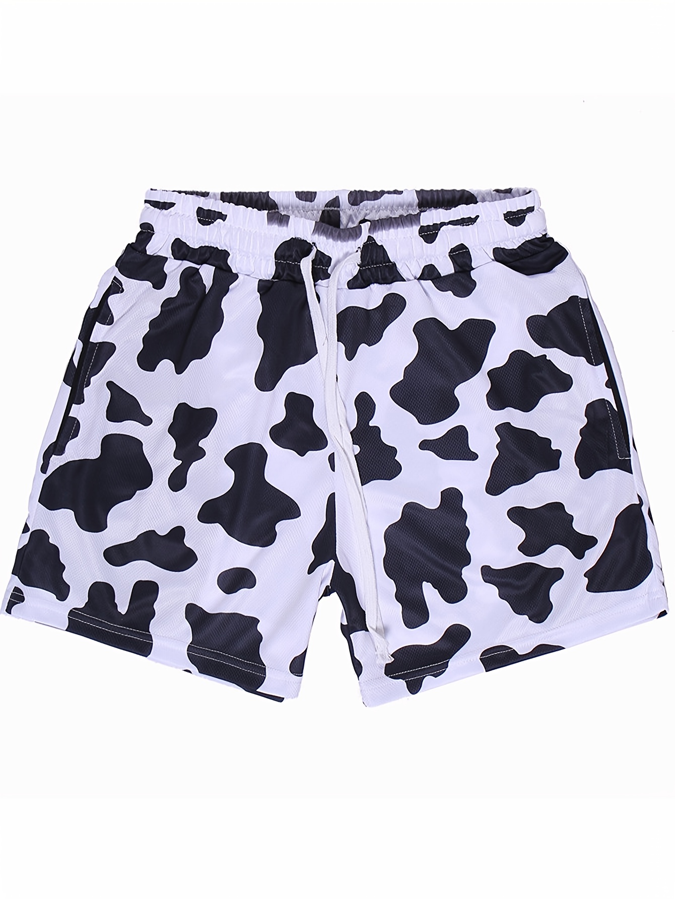 *'S Cow Print Basketball Shorts Sports Training Fitness Shorts,  Breathable Polyester Knit Fabric, Regular Fit, with Elastic Waistband, fo