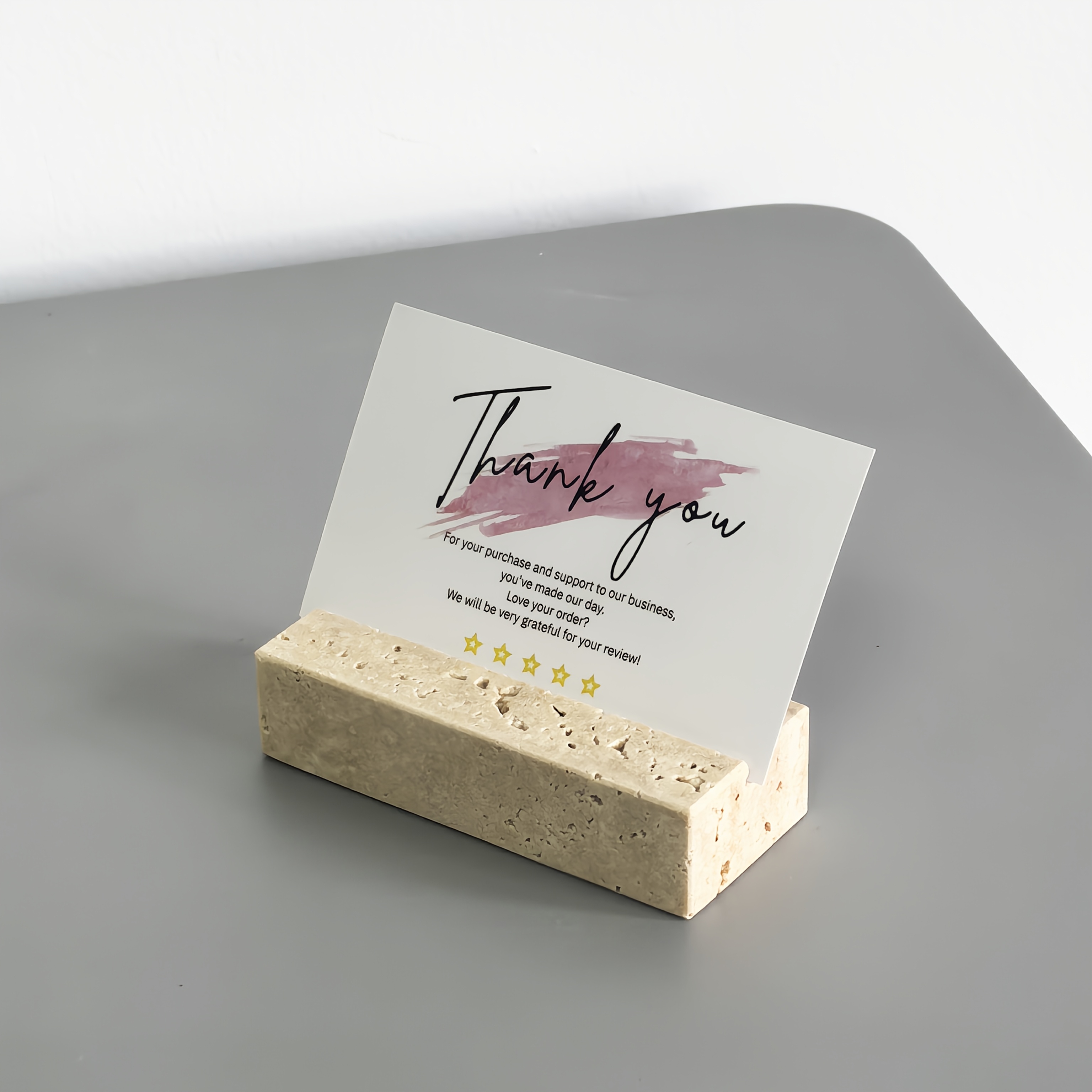 Natural Marble Photo Holder, Stone Business Card Holder, Cave Stone Card Holder, Photo Clip, Note Clip, Marble Photo Base, Heavy Stone Crafts, Suitable for Home, Office, Shopping Mall, Café, High-End Gifts