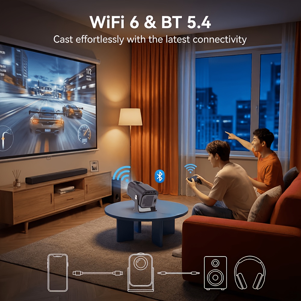 Mini Projector with WiFi and Wireless, Native 720P
