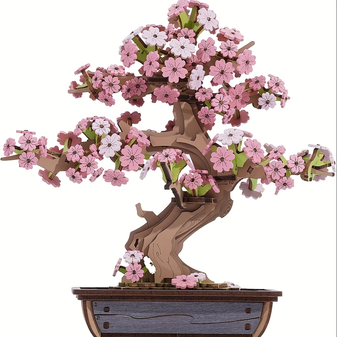 Rolife 3d Wooden Puzzle Sakura Bonsai Model Kit, Craft Set Home Decoration Ornaments Creative Gifts For And Teens 14+