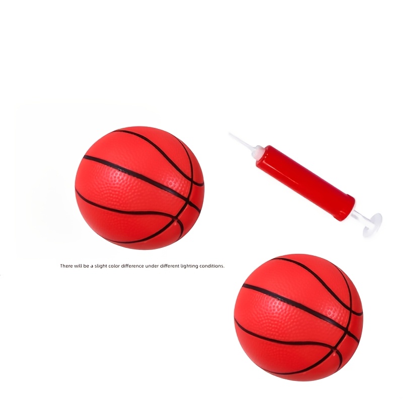 TEMU Set de 3 piezas, 2 balones de baloncesto inflables y 1 bomba de aire, juguete de fútbol portátil para niños, adecuado para juegos en interiores,