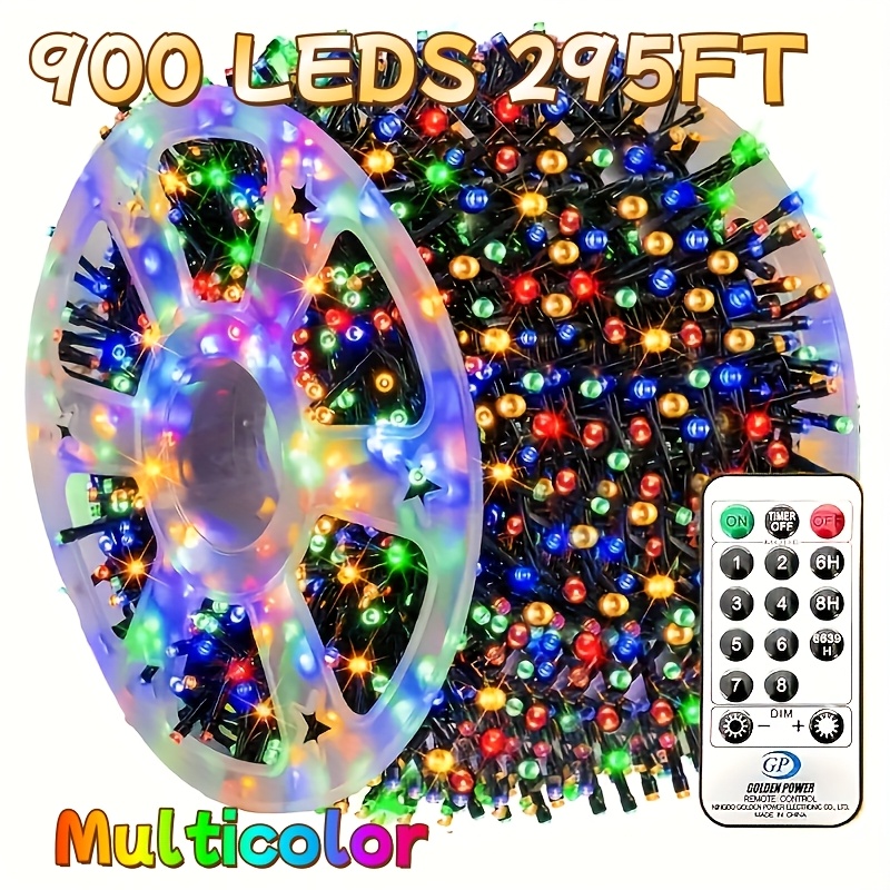 item picture 900 led christmas string lights 295ft   led decorative fairy lights with remote 8   waterproof for outdoor xmas   garden wedding home decor multicolor best for christmas