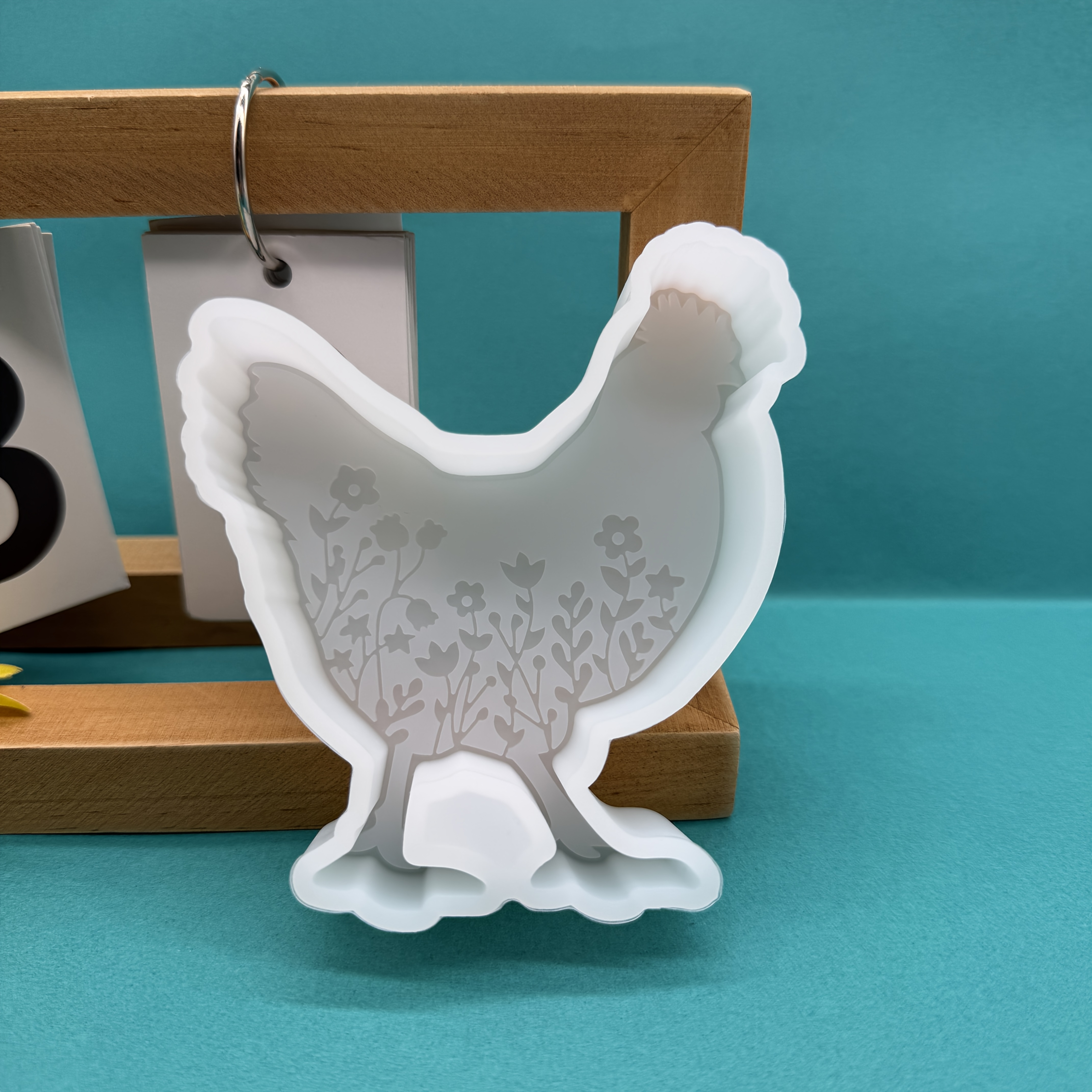 Image of 1pc Of Resin Silicone Mold In Of A Patterned Rooster, Suitable For Car Air Fresheners, Plaster, Candles, And Resin Silicone Molds